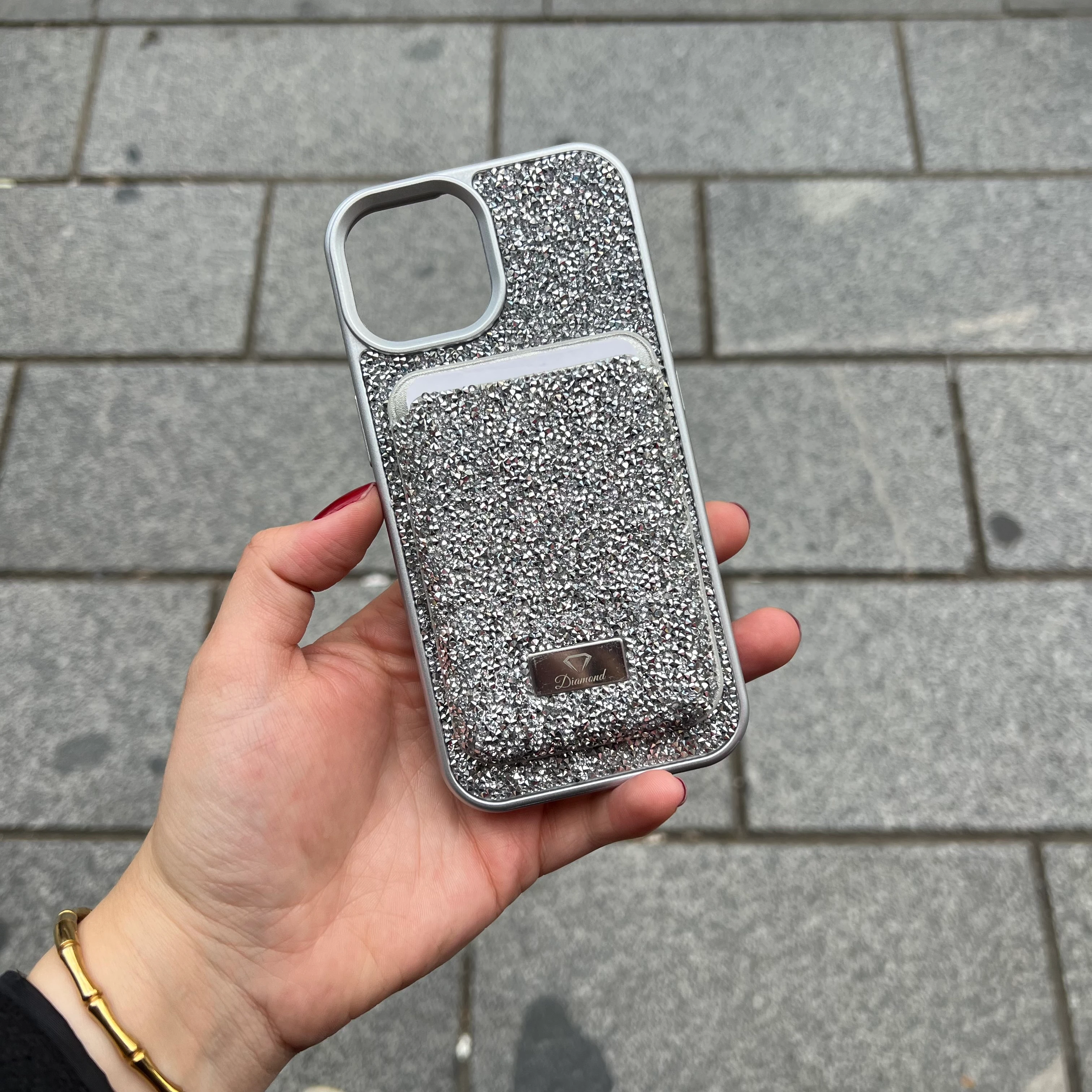 Iphone 13/14 Taşlı Mage Safe Uyumlu Telefon Kılıfı