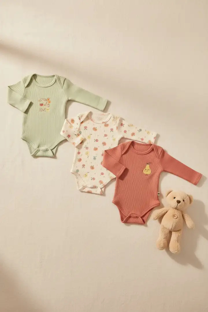 Pure Comfort Basic Bodysuit 3'lü Set