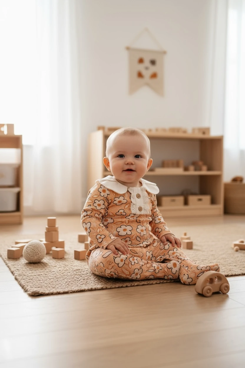 Blossom Frill Romper - Portakal main variant image