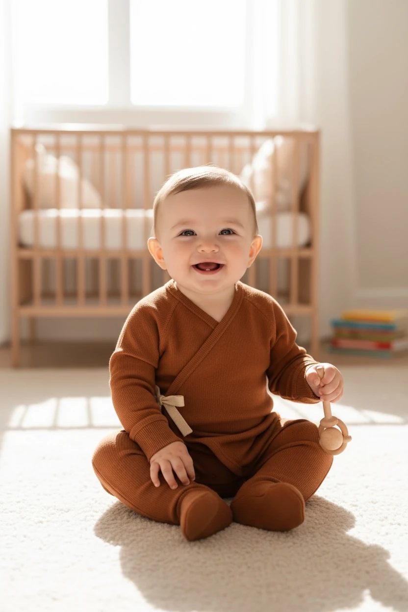 Snug Wrap Romper - Kiremit main variant image