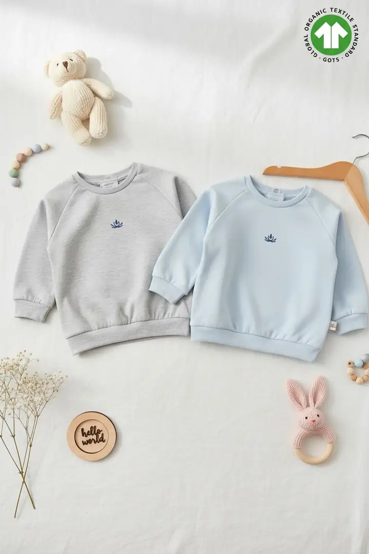Cozy Harbor Organik Bebek 2'li Sweatshirt
