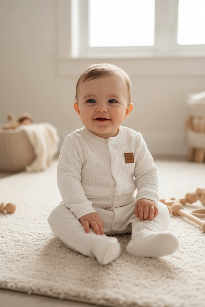 Honey Waffle Romper - Beyaz main variant image