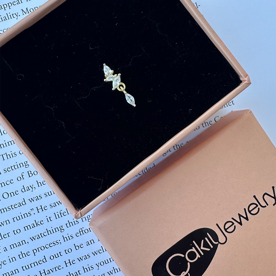 Vesper Retro Charm 925 Ayar Gümüş Piercing 