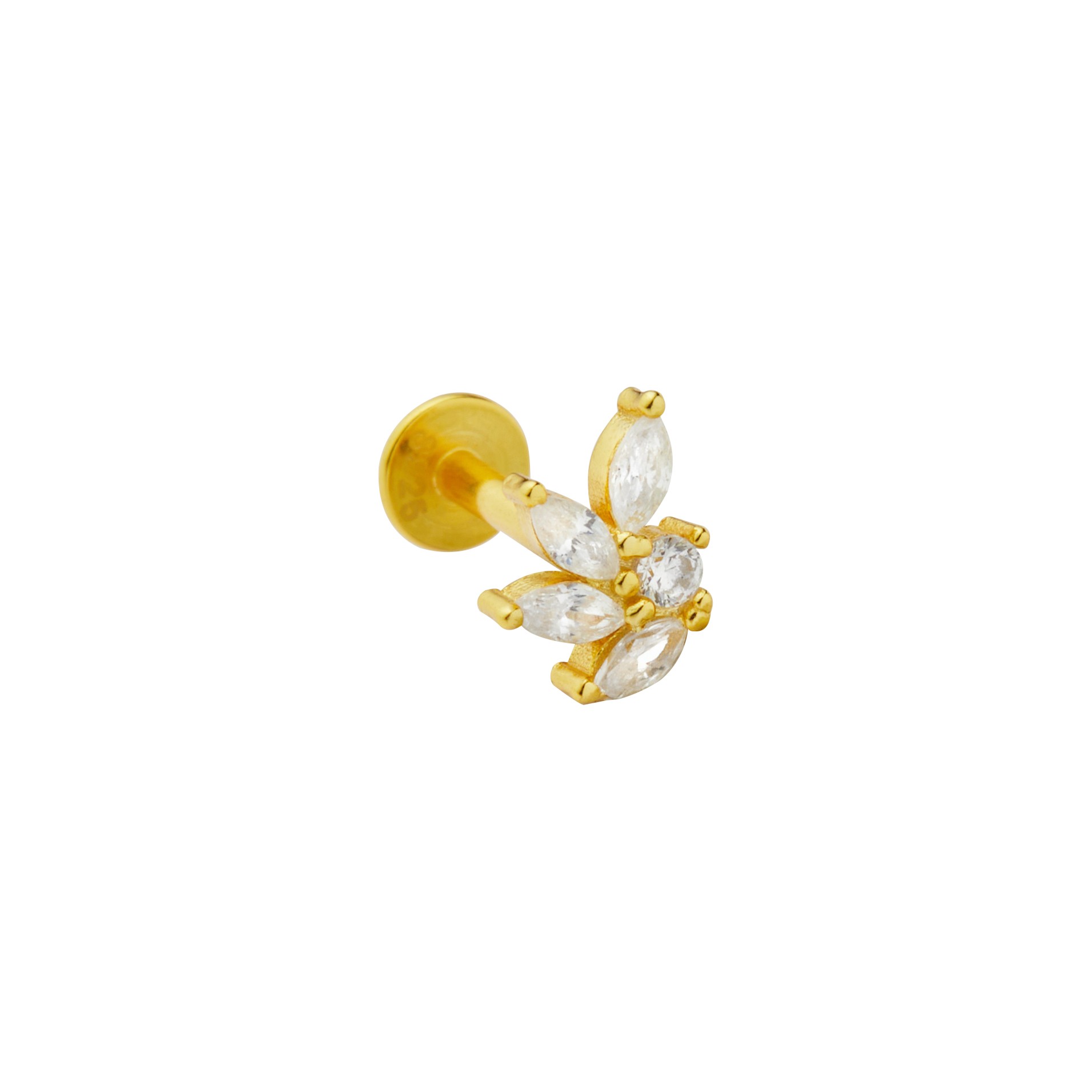 Nole Retro Dot 925 Ayar Gümüş Piercing 