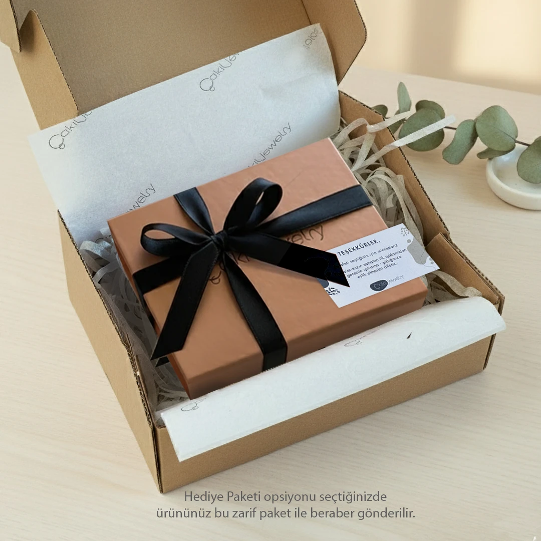 Doté Orta Taşlı 925 Ayar Altın Kaplama Halka Küpe