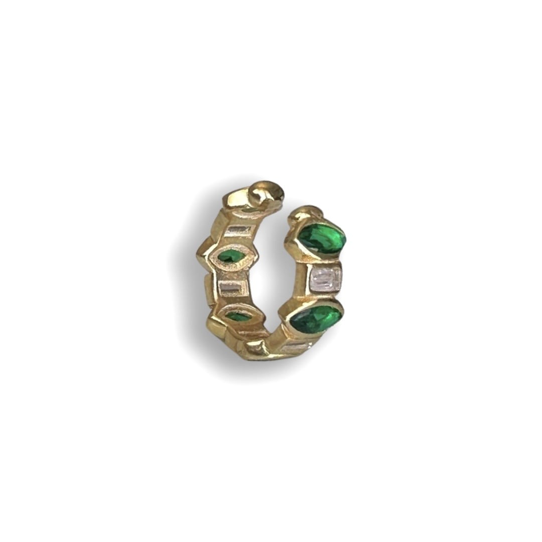 Green Stones Ear Cuff