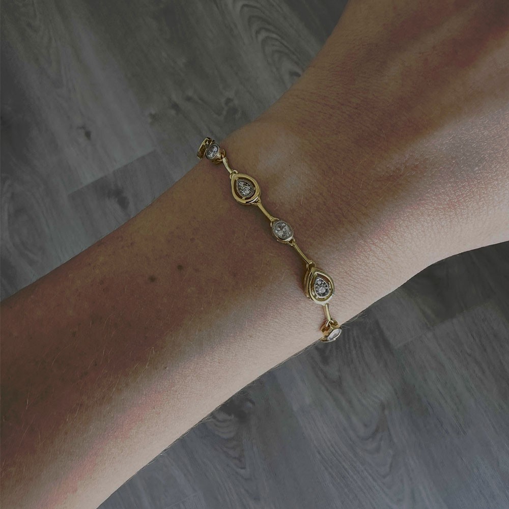 Damla Retro Charm 925 Ayar Gümüş Bileklik