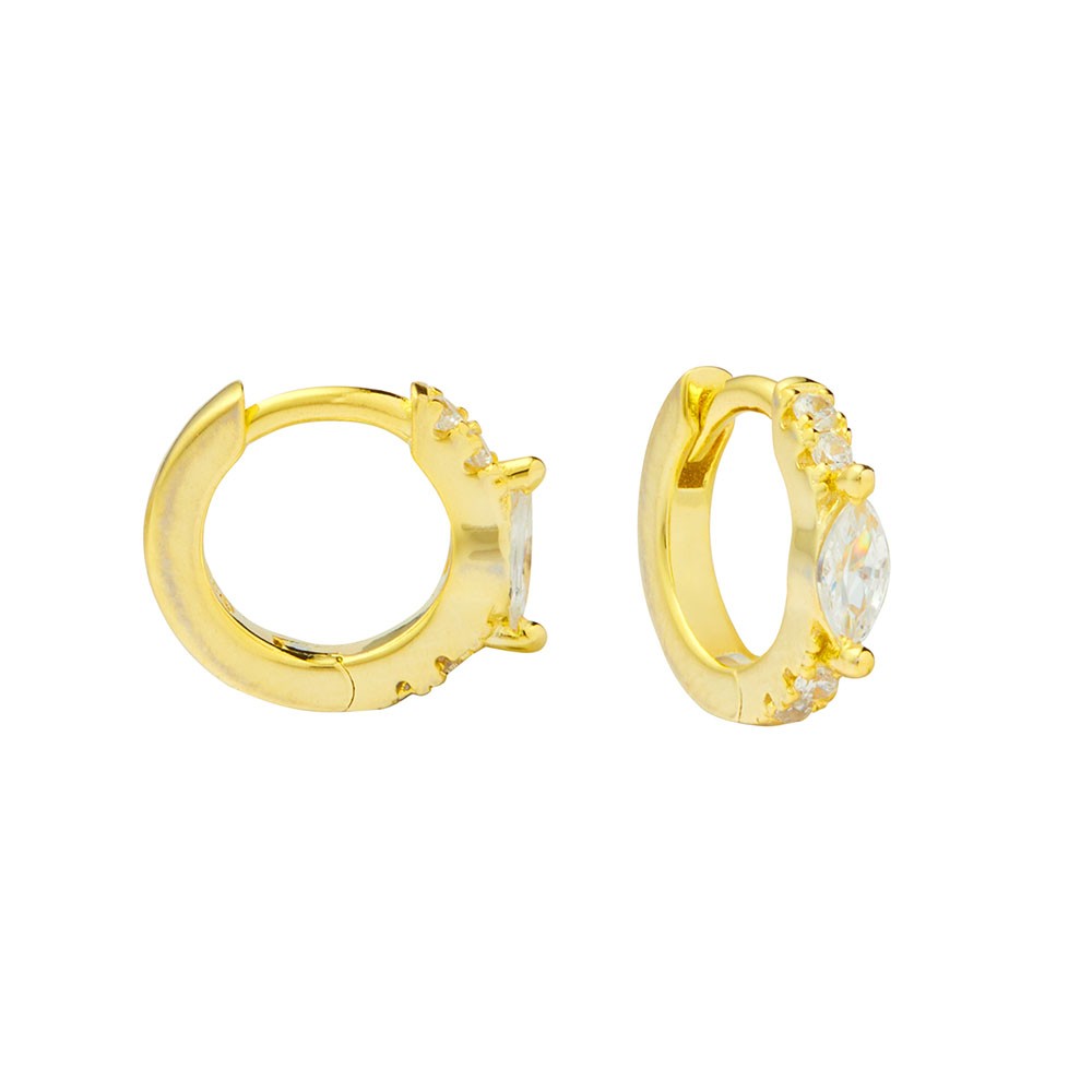 Bambi Retro Charm 925 Ayar Gümüş Halka Küpe
