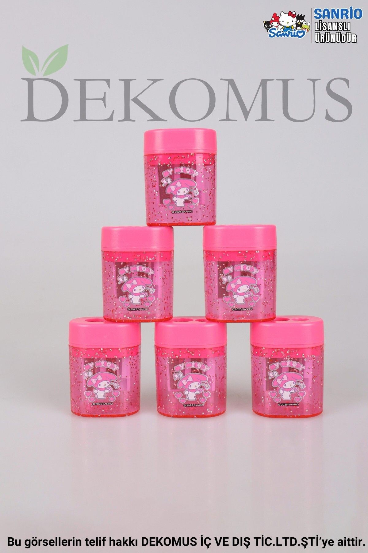 DEKOMUS İLE YENİ SEZON LİSANSLI MY MELODY" 2 ADET " ÇİFT BIÇAKLI OVAL KALEMTRAŞ