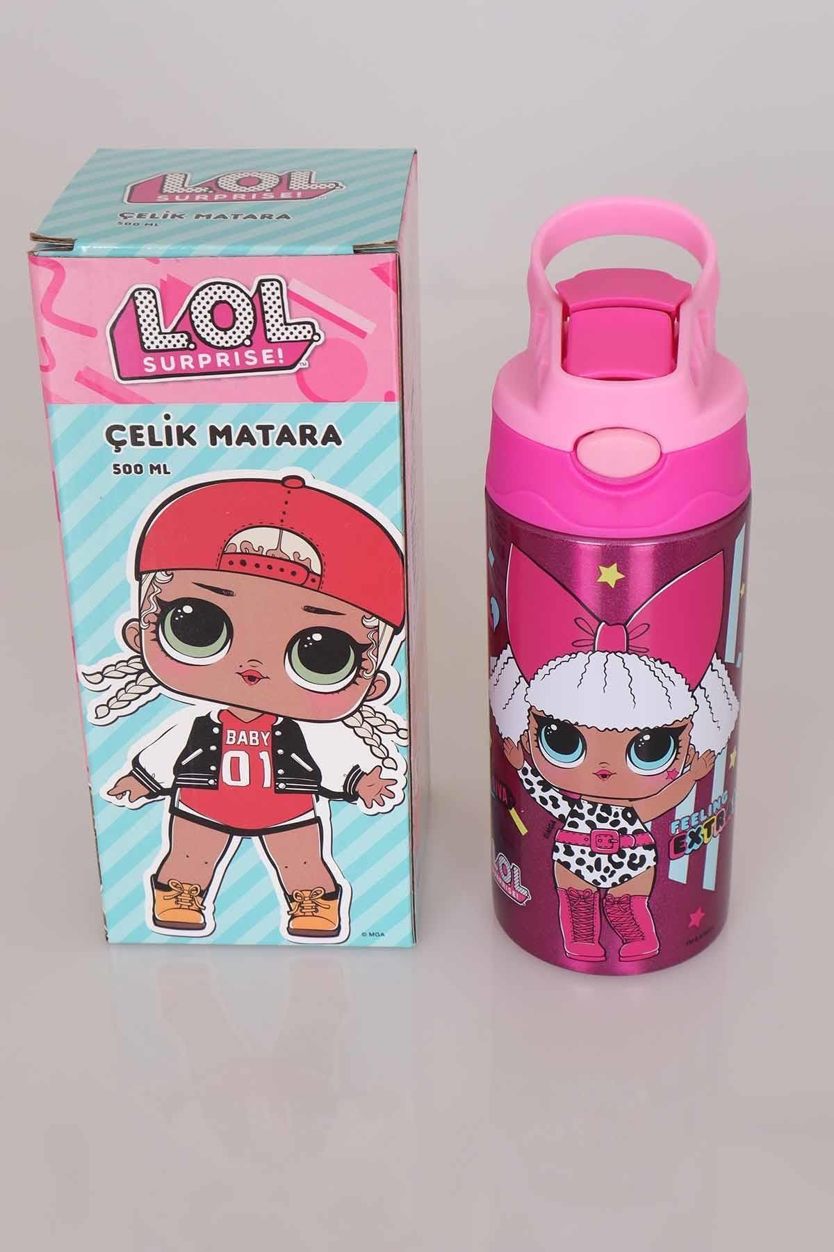 LİSANSLI LOL SURPISE ÇELİK MATARA 500 ML İLE 2 KATLI BESLENME KABI YEMEK SETİ