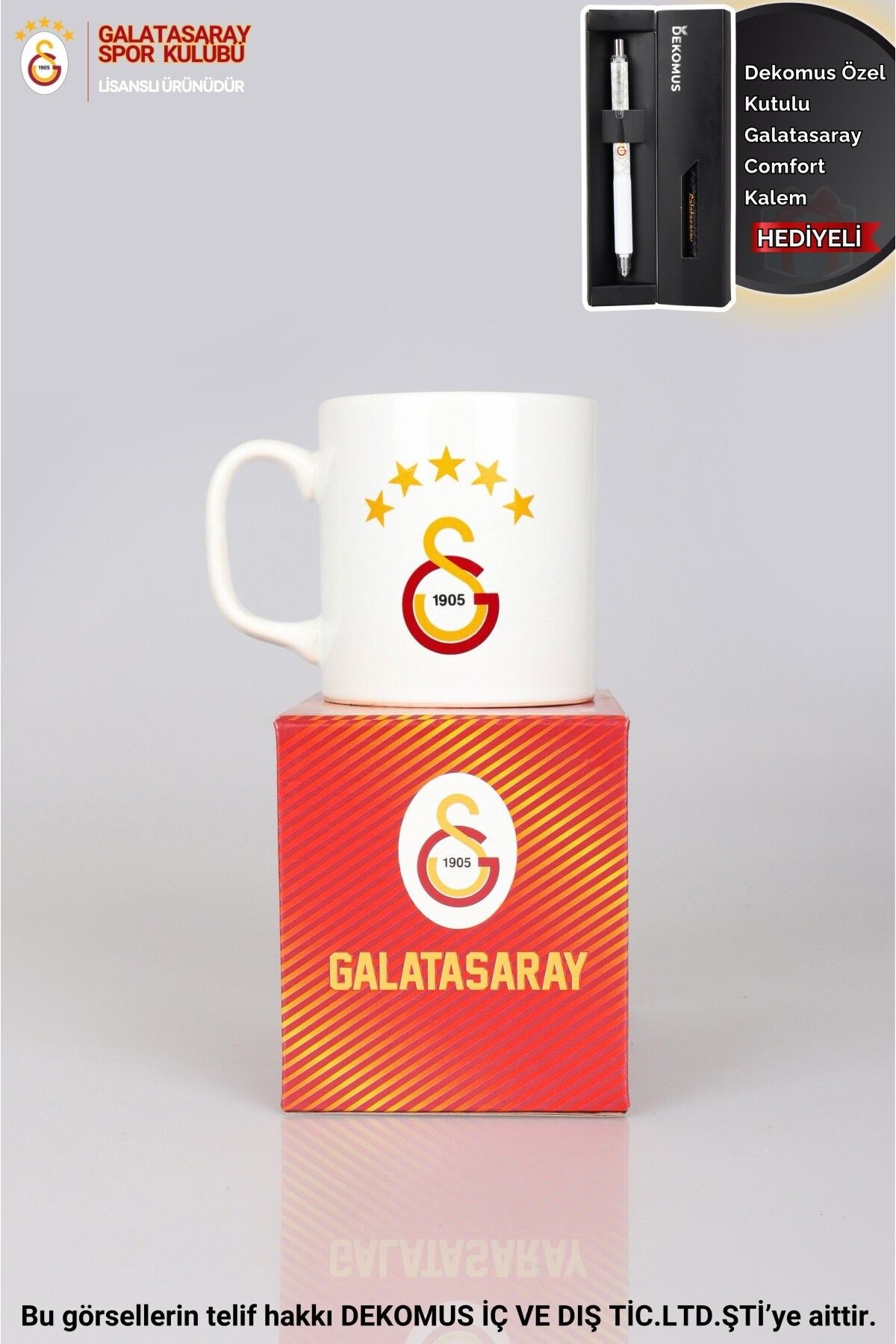 DEKOMUS İLE YENİ SEZON 5 YILDIZLI LİSANSLI GALATASARAY KUPA "ÖZEL KUTULU COMFORT KALEM HEDİYELİ"