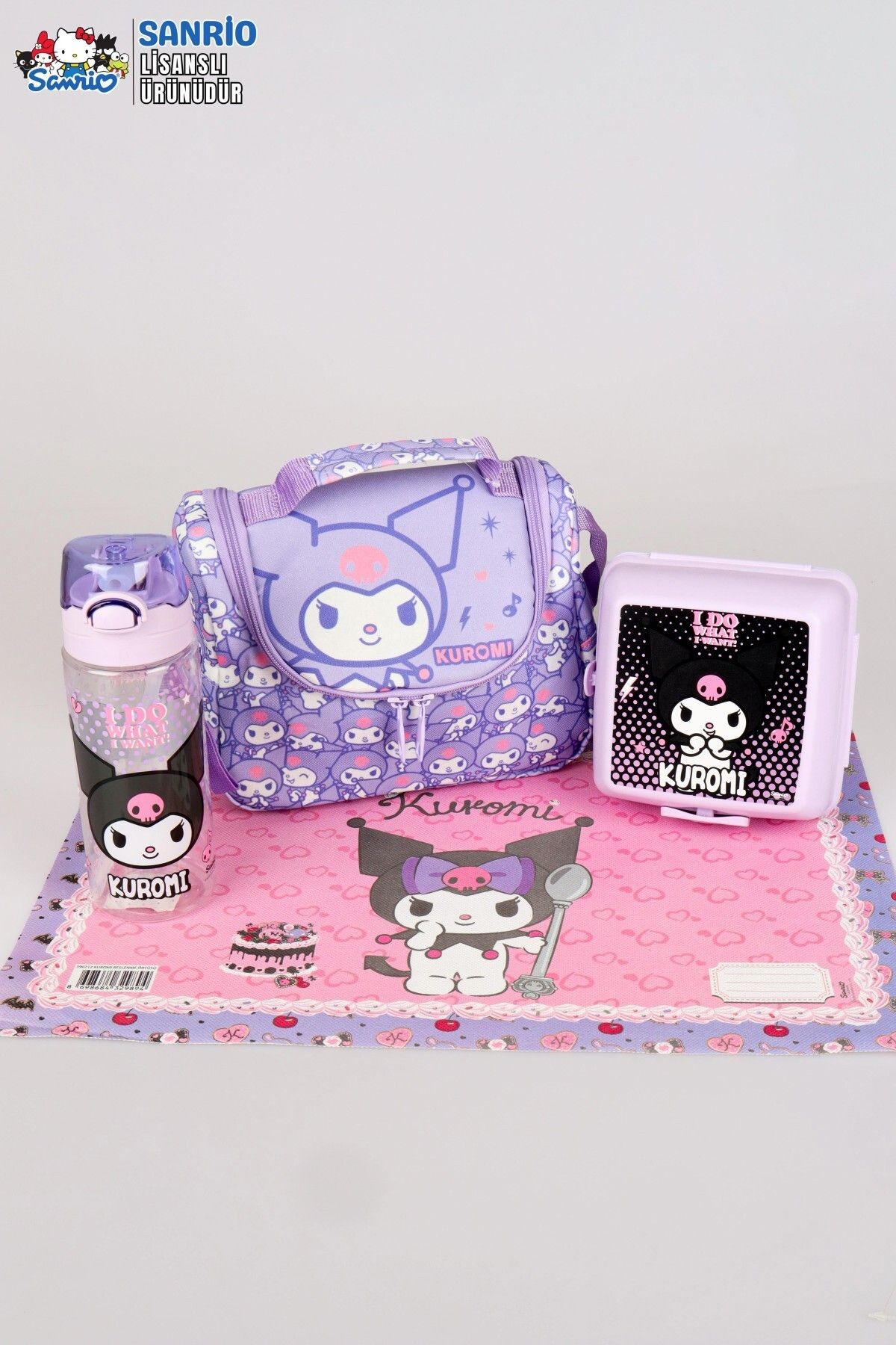 DEKOMUS İLE YENİ SEZON LİSANSLI KUROMI "MAGICAL BUDDY" BESLENME ÇANTASI,BESLENME ÖRTÜSÜ,TRITAN MATAR