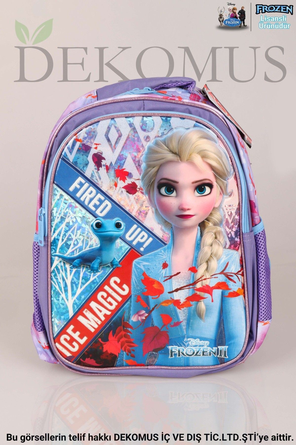 DEKOMUS LİSANSLI ELSA FROZEN "OKUL ÇANTASI VE BESLENME ÇANTASI,BESLENME KABI VE 500 ML TRITAN MATARA