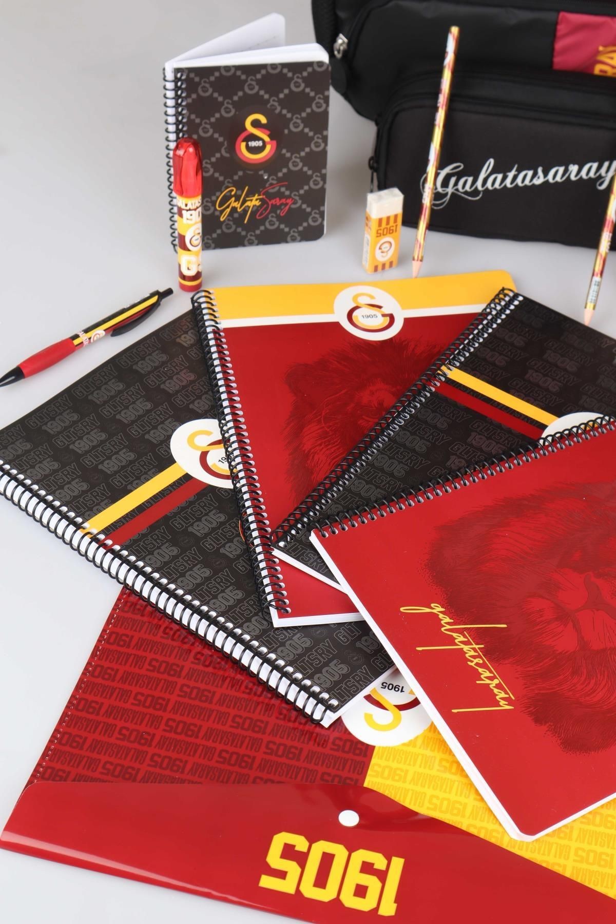 LİSANSLI GALATASARAY OKUL ÇANTASI,KALEM ÇANTASI,700 ML MATARA,4 ADET DEFTER İLE KIRTASİYE SETİ