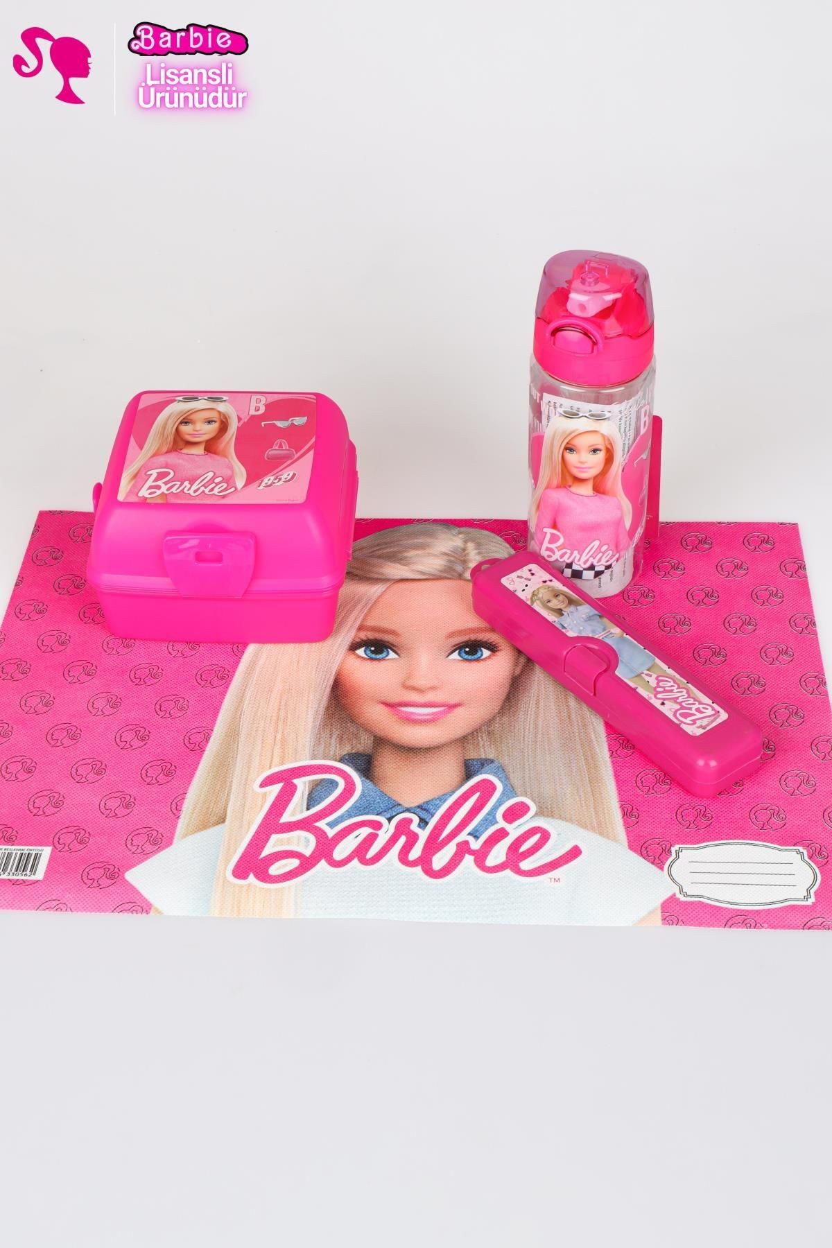 DEKOMUS İLE YENİ SEZON LİSANSLI BARBIE DİŞ FIRÇASI KUTUSU,TRITAN MATARA VE 2 KATLI BESLENME KUTUSU Y