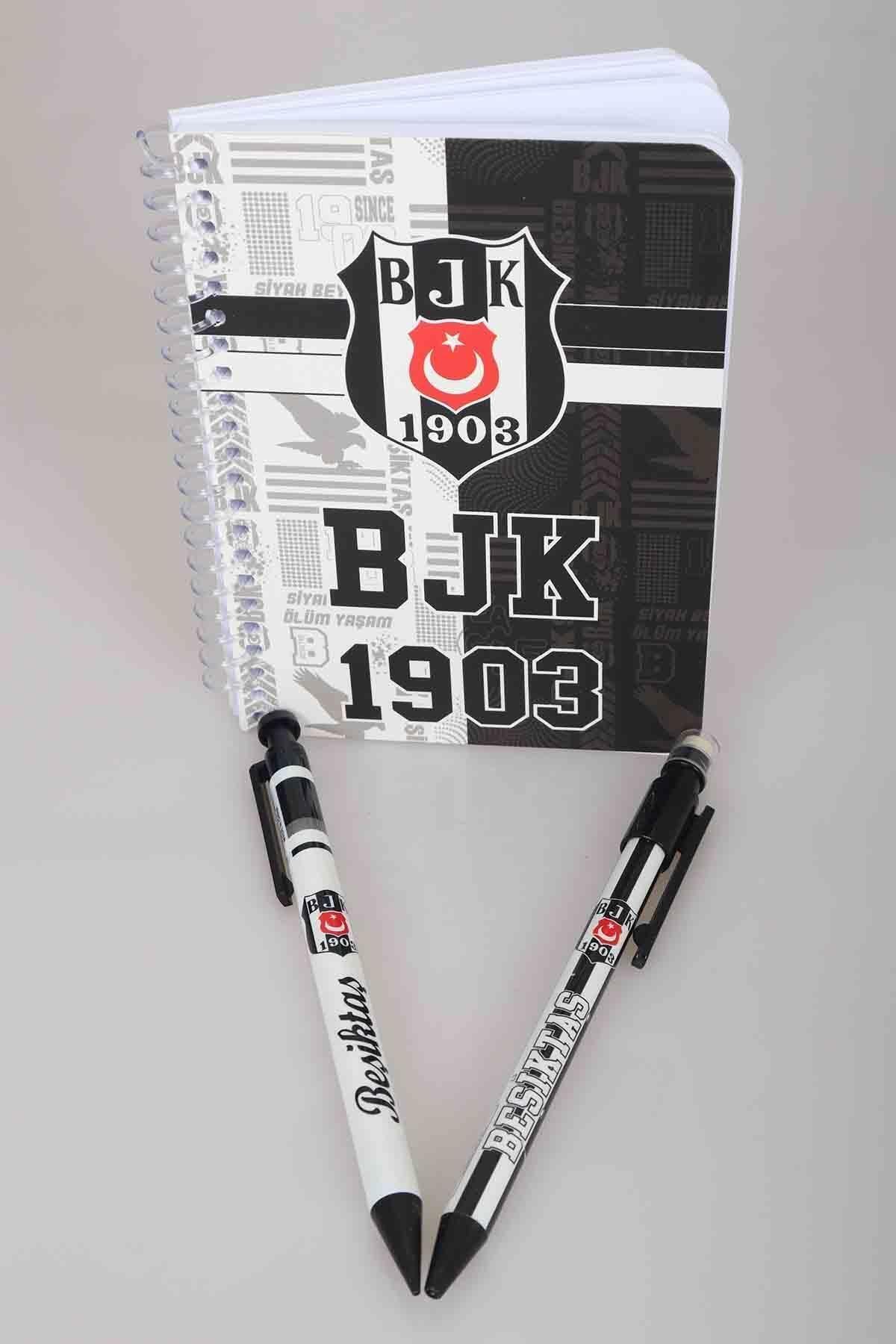 LİSANSLI BEŞİKTAŞ SERT KAPAK BLOKNOT VE VERSATİL UÇLU KALEM 0.7 MM 2'LİSİ