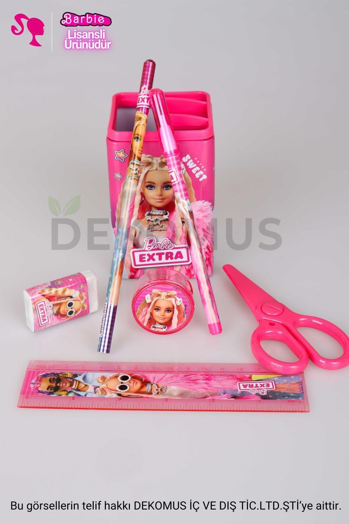 LİSANSLI BARBIE FULL METAL KALEMLİK (MASAÜSTÜ ORGANİZER)KIRTASİYE SETİ