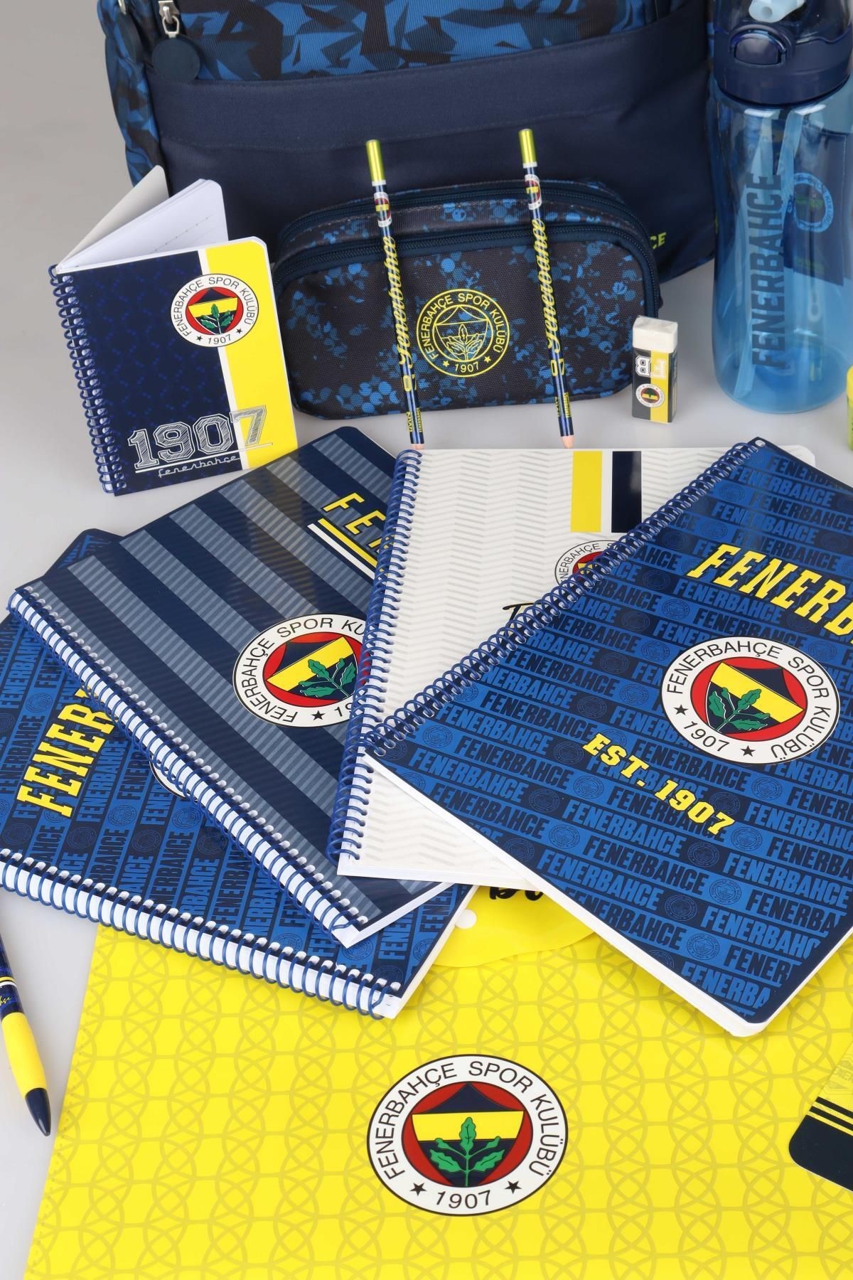 LİSANSLI FENERBAHÇE İLK VE ORTA OKUL ÇANTASI,A4 SPIRALLI 2 ADET KARELİ,2 ADET ÇİZGİLİ DEFTER,700 ML