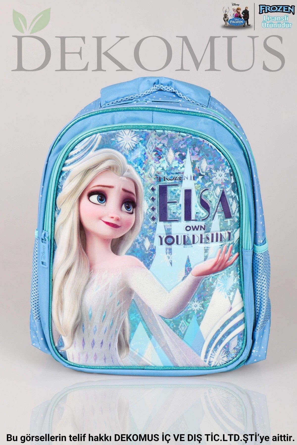 Dekomus Li̇sansli Elsa Frozen Okul,kalem Ve Beslenme Çantasi,matara,beslenme Kabi İle Full Okul