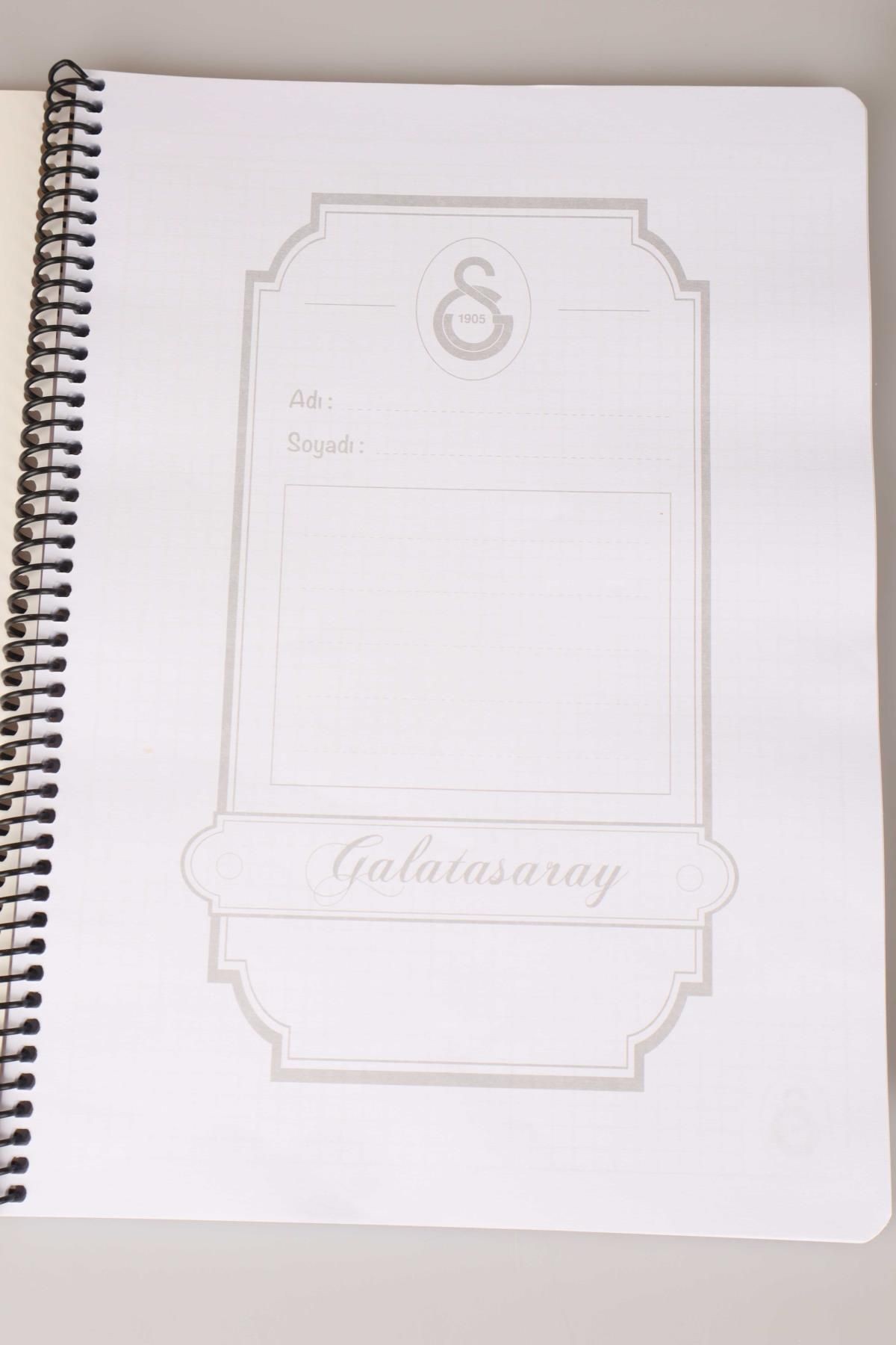 LİSANSLI GALATASARAY "TEKLİ" SPIRALLI KARELİ A4 KARTON KAPAK 72 YAPRAK DEFTER