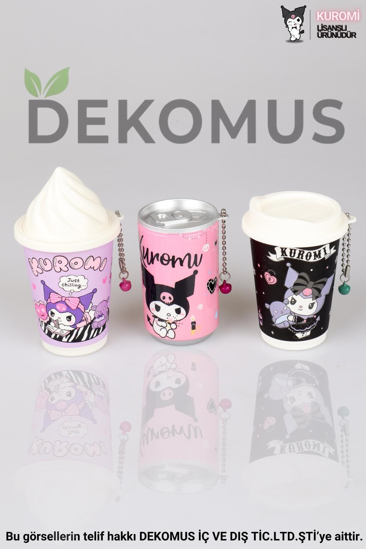 DEKOMUS İLE YENİ SEZON LİSANSLI KUROMI "3 ADET" MİNİ ISLAK MENDİL ICE CREAM,COKE VE COFFEE