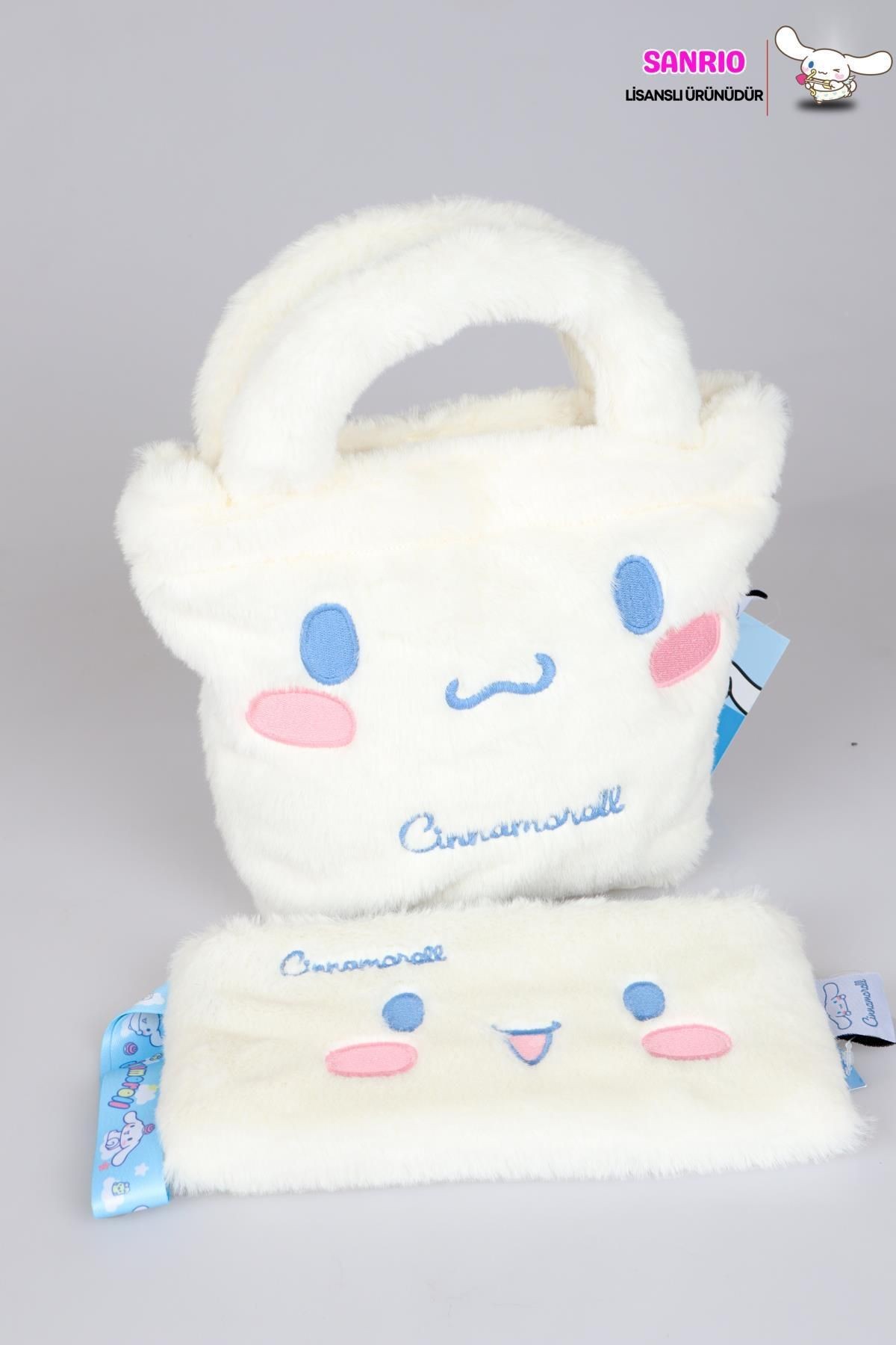 DEKOMUS İLE LİSANSLI YENİ SEZON CINNAMOROLL PELUŞ BASIC EL ÇANTASI VE KOL ÇANTASI 2'LİSİ