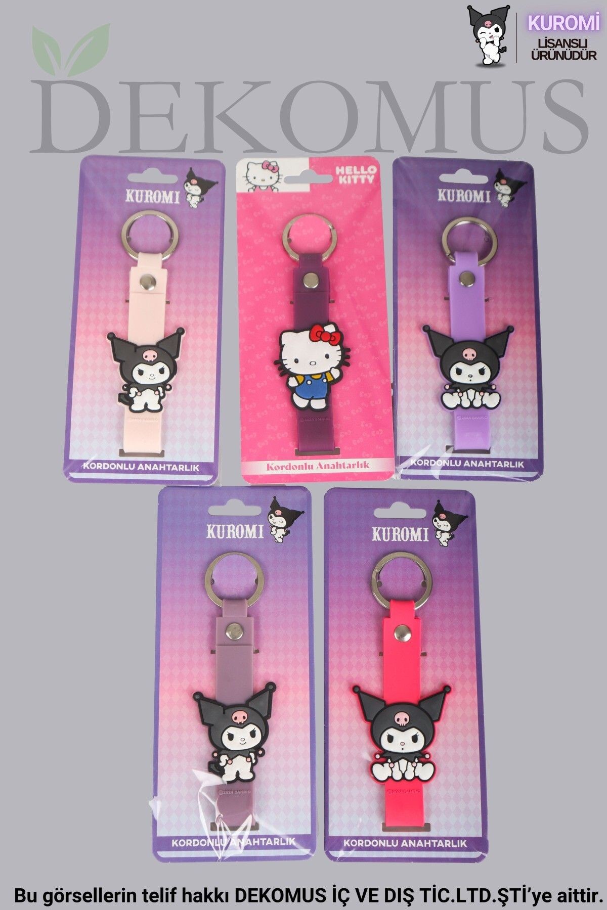 DEKOMUS İLE LİSANSLI YENİ SEZON BEST FRIENDS KUROMI VE HELLO KITTY 2'Lİ KORDONLU ANAHTARLIK