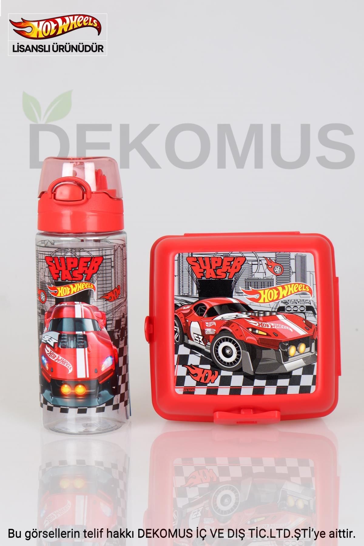 YENİ SEZON LİSANSLI HOT WHEELS 2 KATLI BESLENME KABI VE 500 ml MATARA SETİ