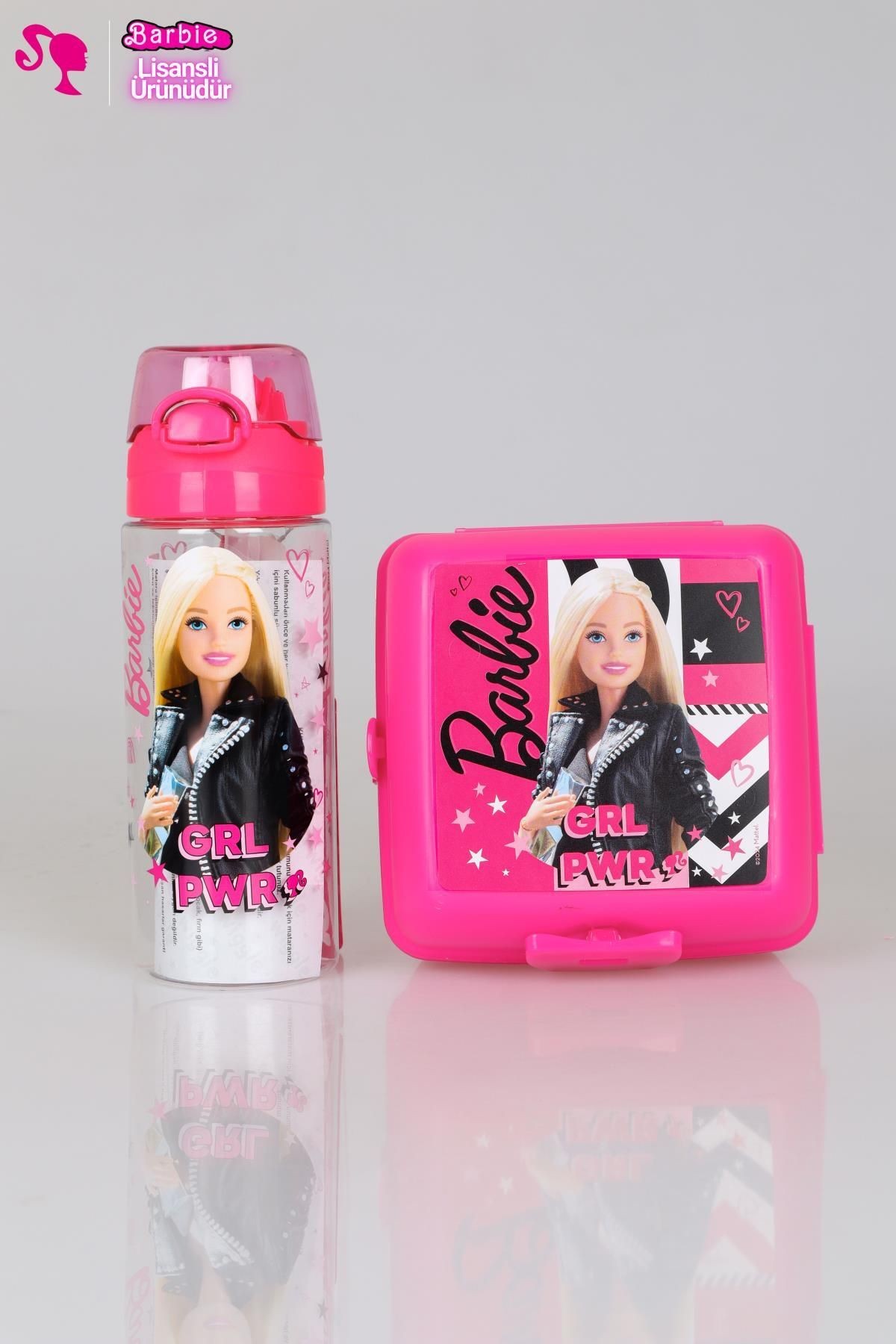 DEKOMUS İLE YENİ SEZON LİSANSLI BARBIE GIRL POWER BESLENME ÖRTÜSÜ, 2 KATLI BESLENME KUTUSU VE 500 ML