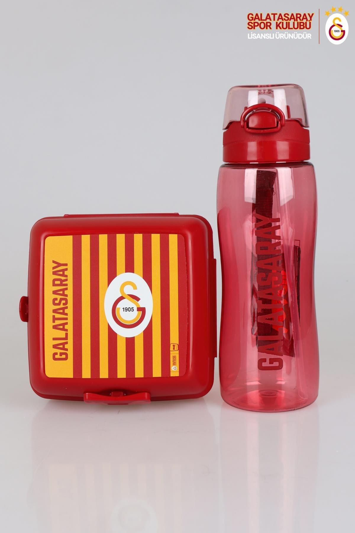 YENİ SEZON LİSANSLI GALATASARAY 700 ML MATARA VE 2 KATLI BESLENME KABI / LUNCH BOX SETİ