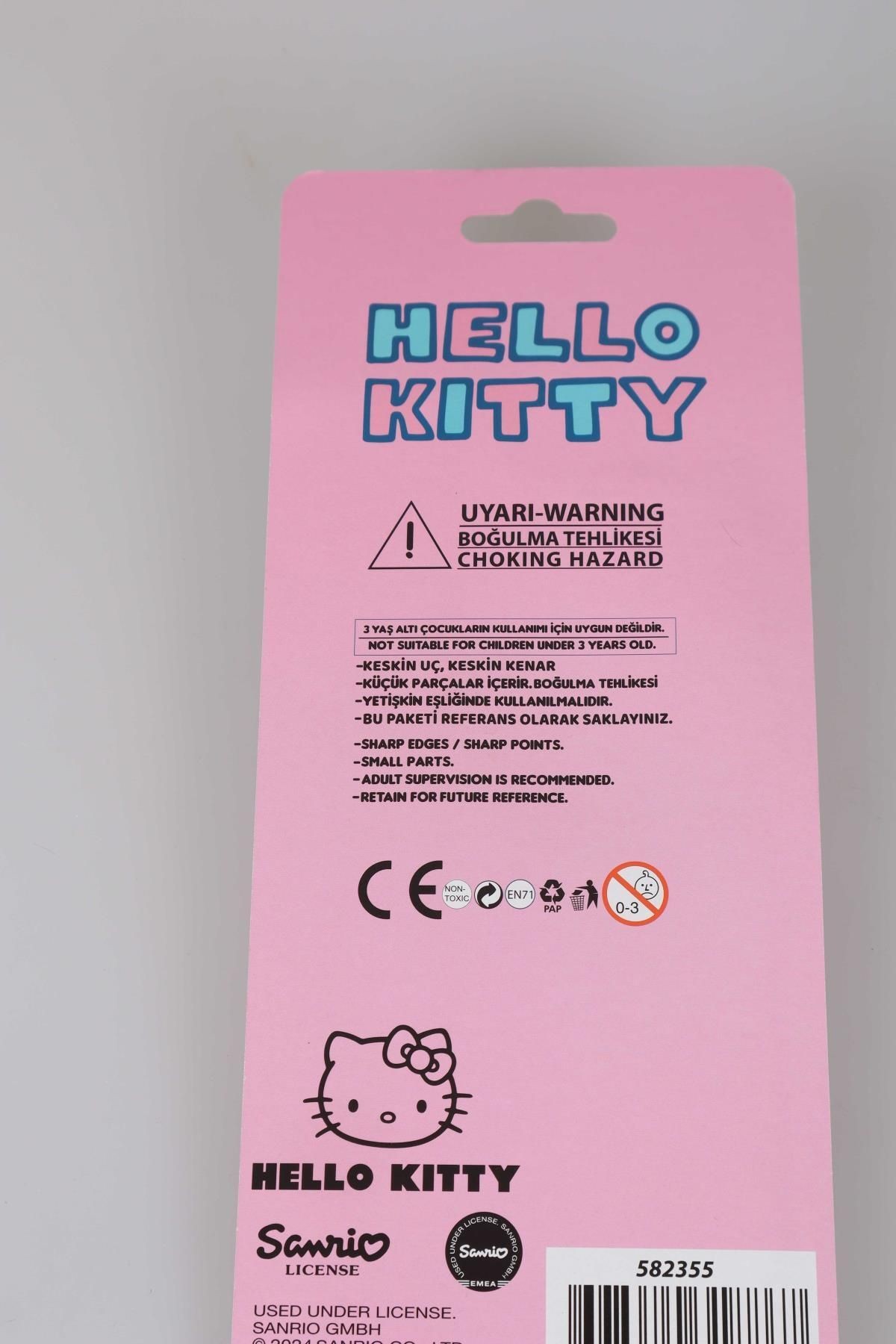 LİSANSLI HELLO KITTY 5'Lİ  KIRTASİYE SETİ CETVEL, 2 ADET KURŞUN KALEM,SİLGİ VE KALEMTRAŞ