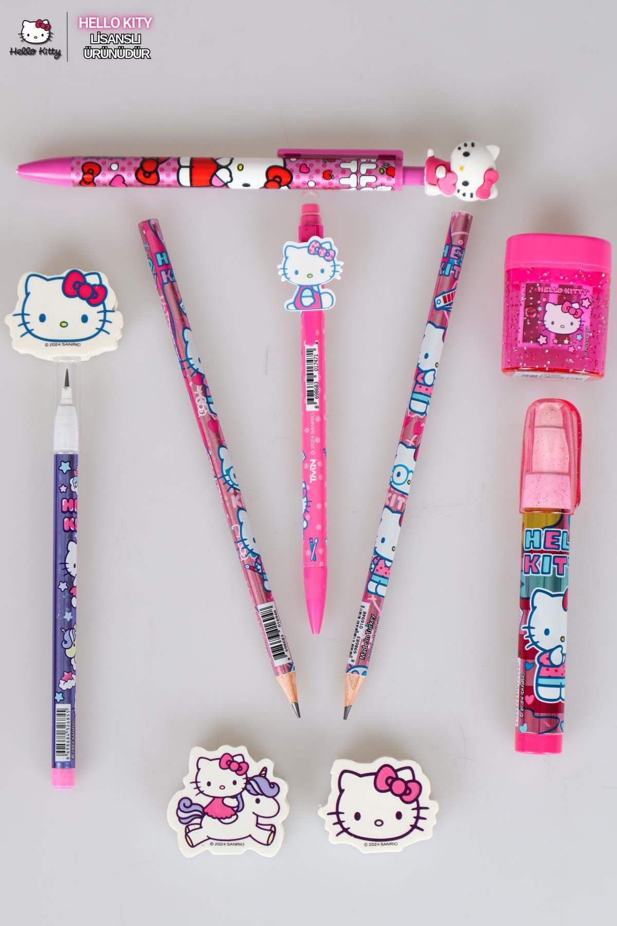 Dekomus I?le Yeni? Sezon Li?sansli Hello Kitty 9 Parça Full Kalem Seti?