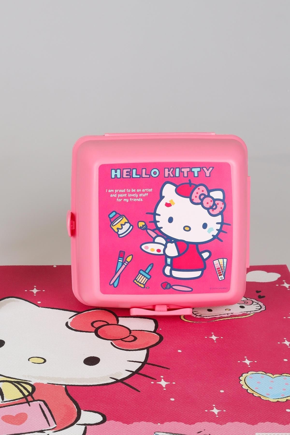 YENİ SEZON LİSANSLI HELLO KITTY BESLENME ÖRTÜSÜ,500 ML TRITAN MATARA VE 2 KATLI BESLENME KABI YEMEK