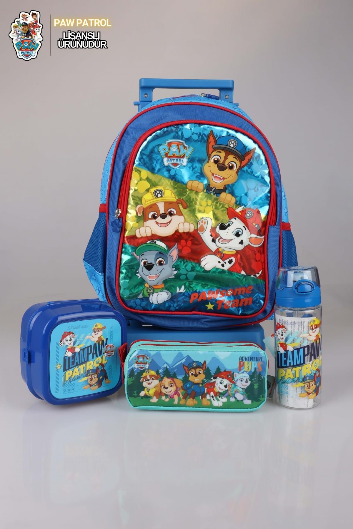 Dekomus Lisanslı Paw Patrol Anaokul Çantası,500 ml Matara,beslenme Kabı Ve Kalem Çantası 4'lüsü