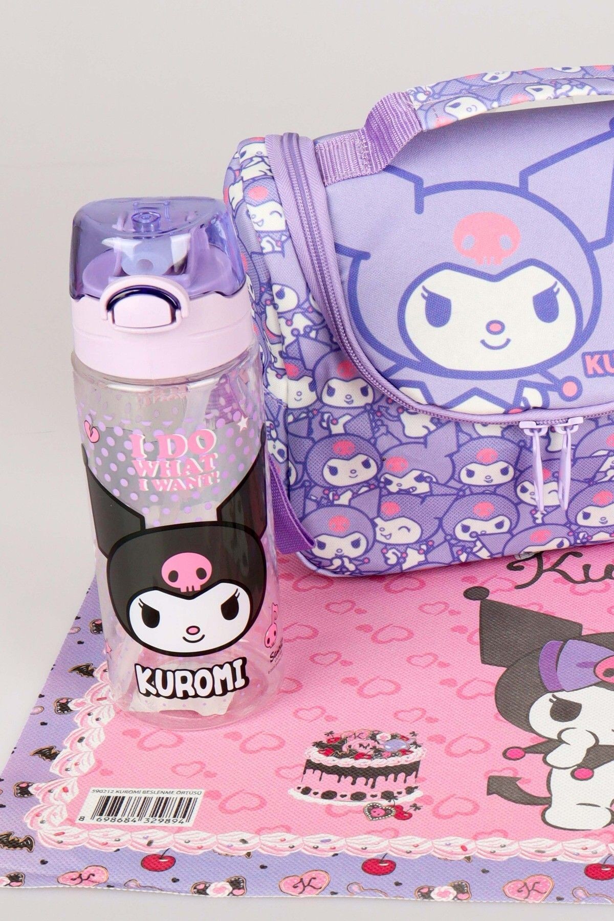 DEKOMUS İLE YENİ SEZON LİSANSLI KUROMI "MAGICAL BUDDY" BESLENME ÇANTASI,BESLENME ÖRTÜSÜ,TRITAN MATAR