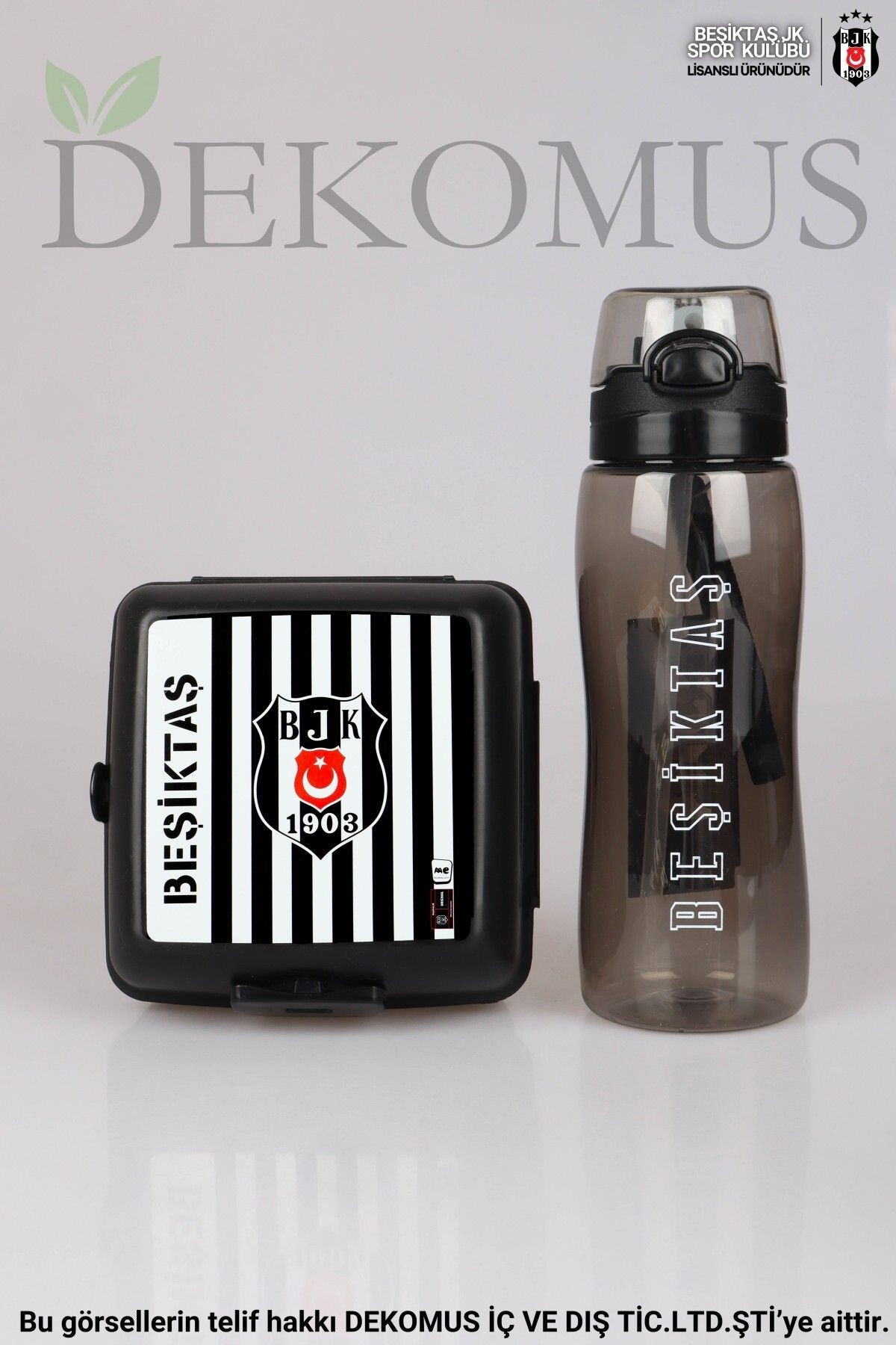 YENİ SEZON LİSANSLI BEŞİKTAŞ BESLENME KABI VE 700 ML TRITAN MATARA YEMEK SETİ
