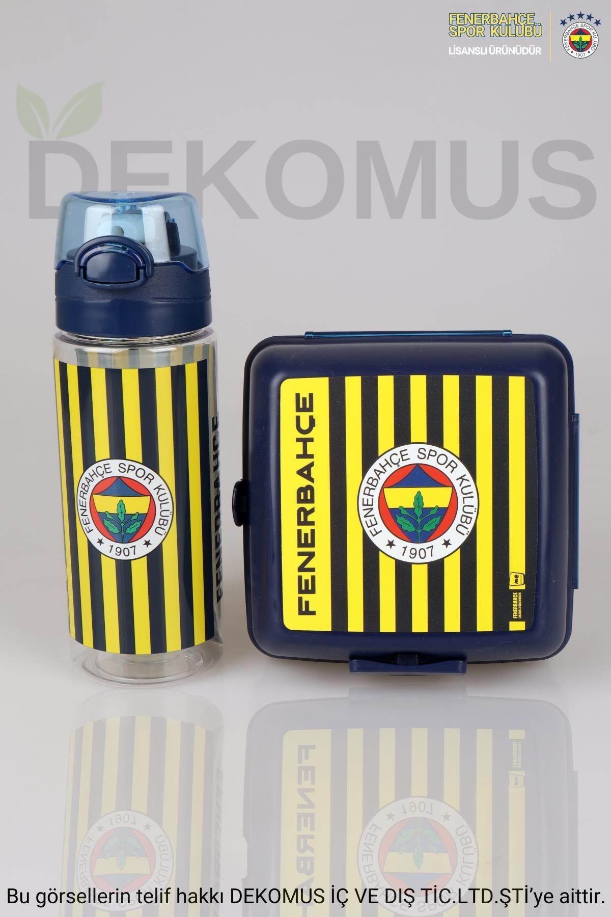 YENİ SEZON LİSANSLI FENERBAHÇE ÇUBUKLU BESLENME KABI VE 500 ML TRITAN MATARA YEMEK SETİ