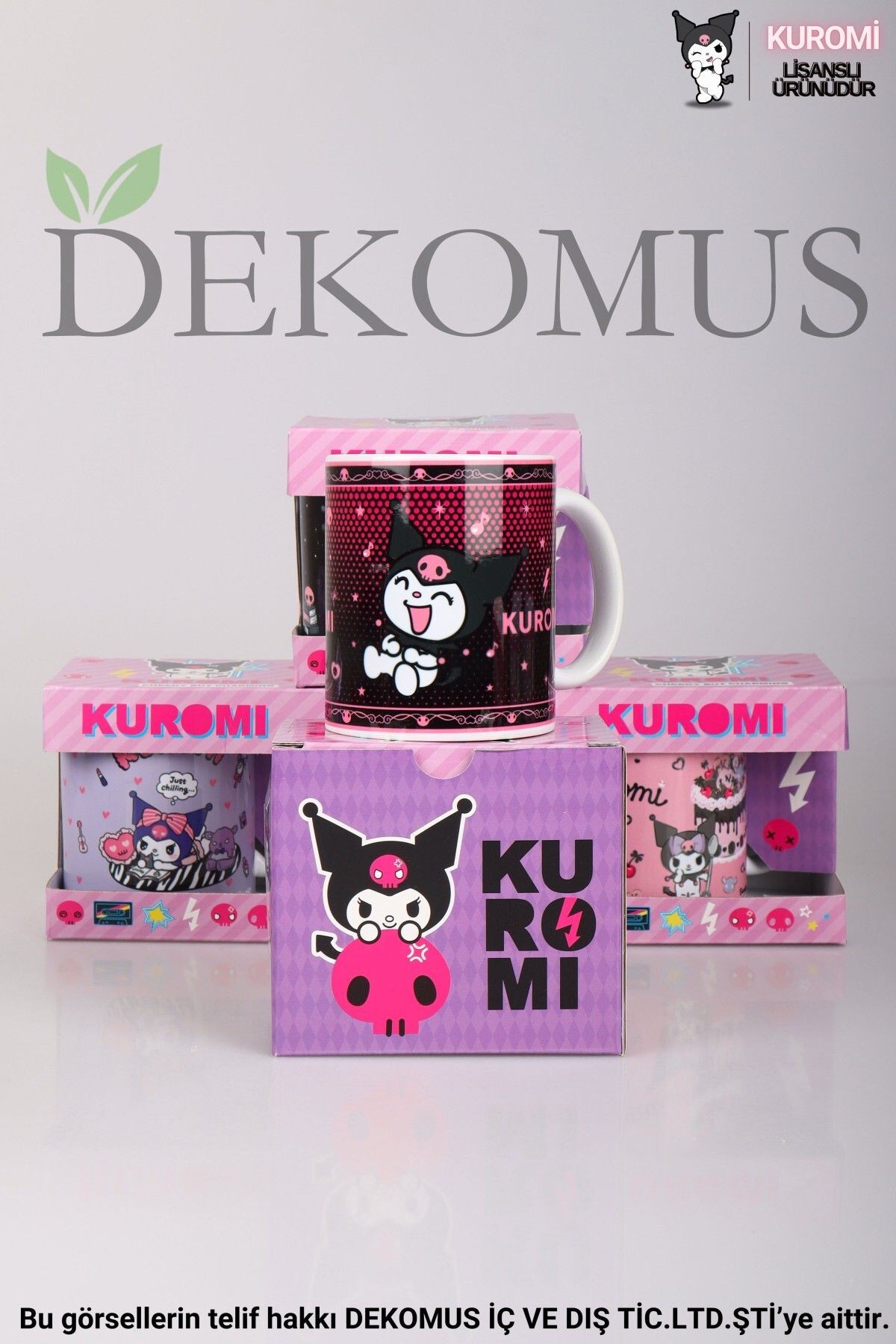 DEKOMUS İLE LİSANSLI YENİ SEZON KUROMI "TEKLİ" PORSELEN KUPA