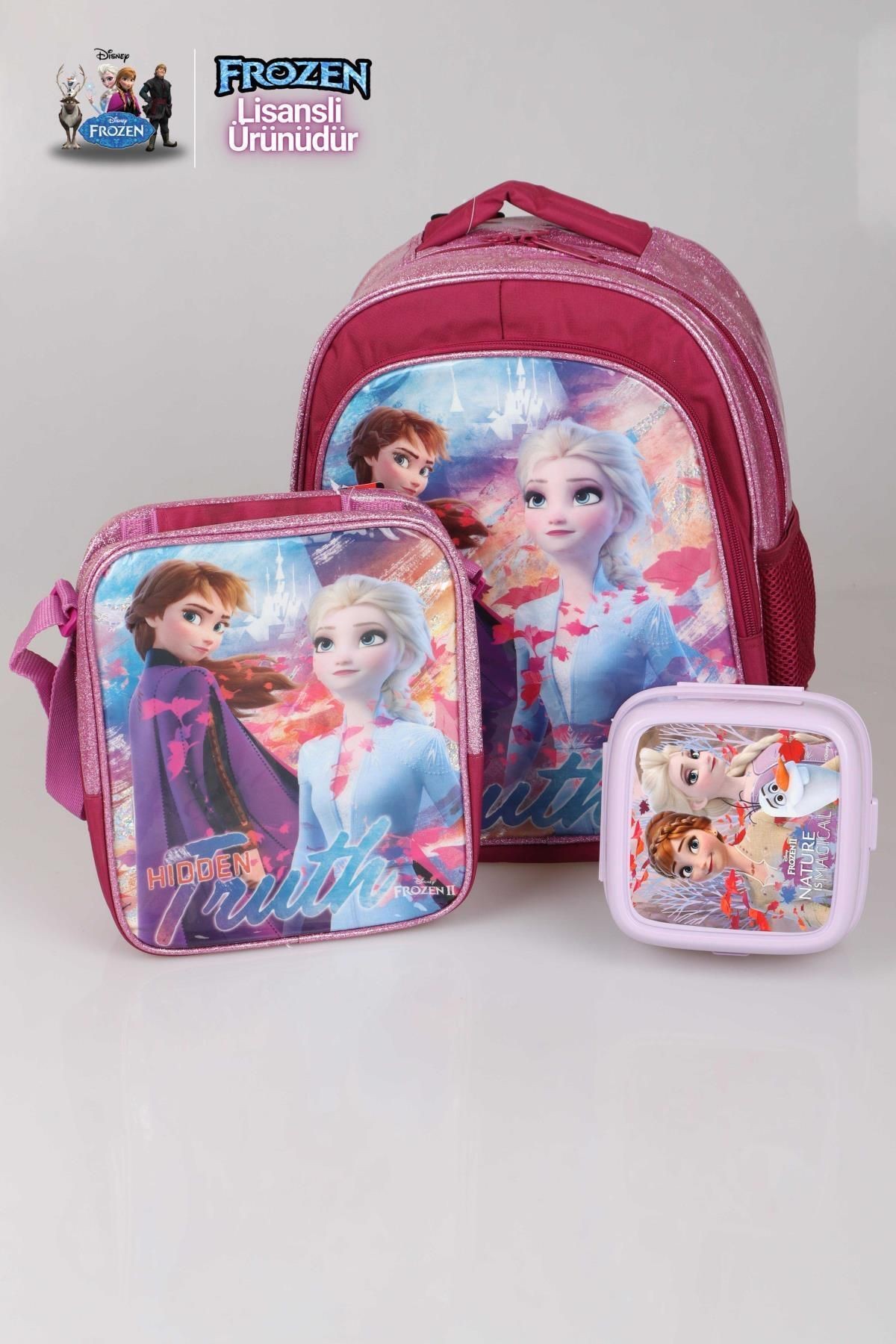 COOL GIRL LİSANSLI FROZEN ELSA OKUL ÇANTASI,BESLENME ÇANTASI VE BESLENME KUTUSU SETİ