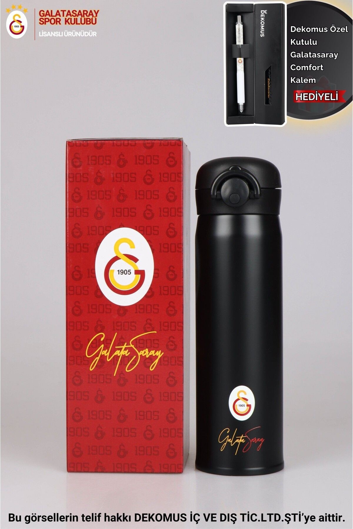 Dekomus Ile Lisanslı 500 ml Çelik Termos "özel Kutulu Comfort Kalem Hediyeli"