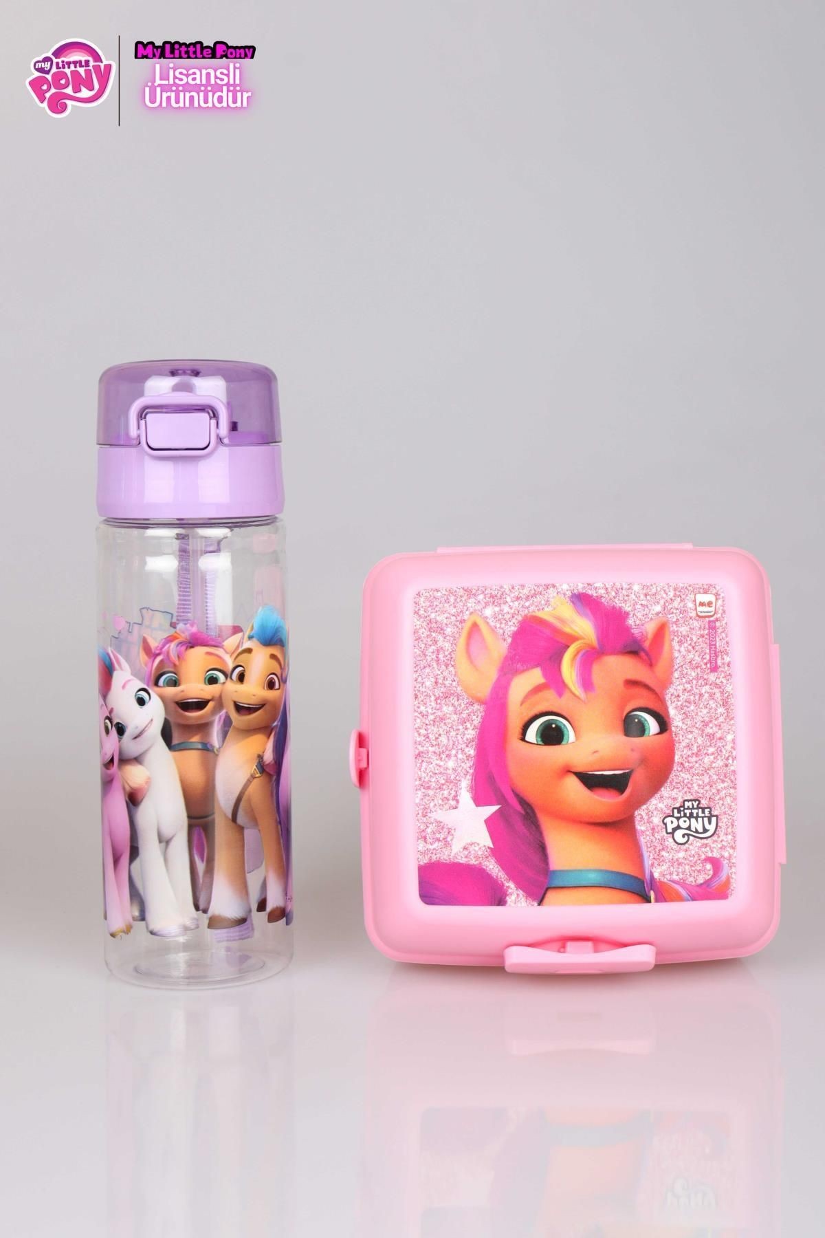 LİSANSLI PONY TRITAN MATARA 500 ML VE 2 KATLI BESLENME KABI/LUNCH BOX SETİ