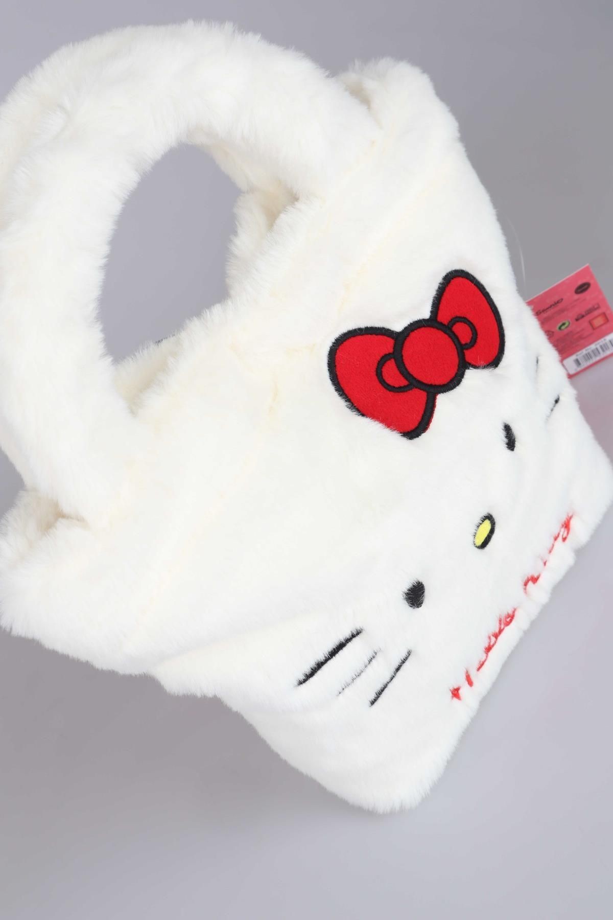 DEKOMUS İLE YENİ SEZON LİSANSLI HELLO KITTY BASIC PELUŞ EL ÇANTASI/BESLENME ÇANTASI