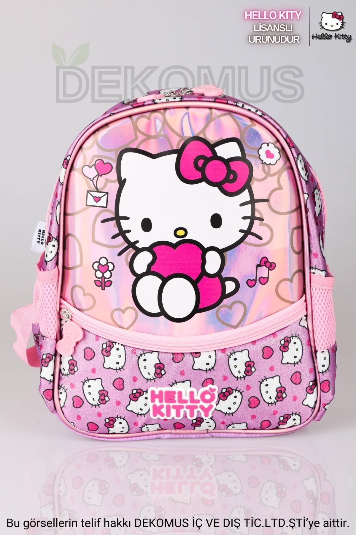 TEK BÖLMELİ KÜÇÜK BOY 32 CM HELLO KITTY ANAOKUL,BESLENME VE KALEM ÇANTASI İLE BESLENME KABI,MATARA K