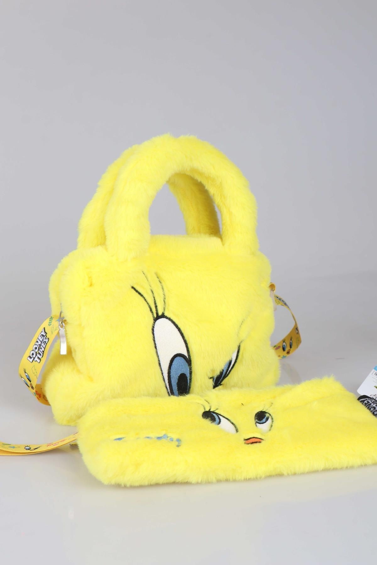 DEKOMUS İLE LİSANSLI YENİ SEZON TWEETY PELUŞ BASIC EL ÇANTASI VE OMUZ ÇANTASI 2'LİSİ