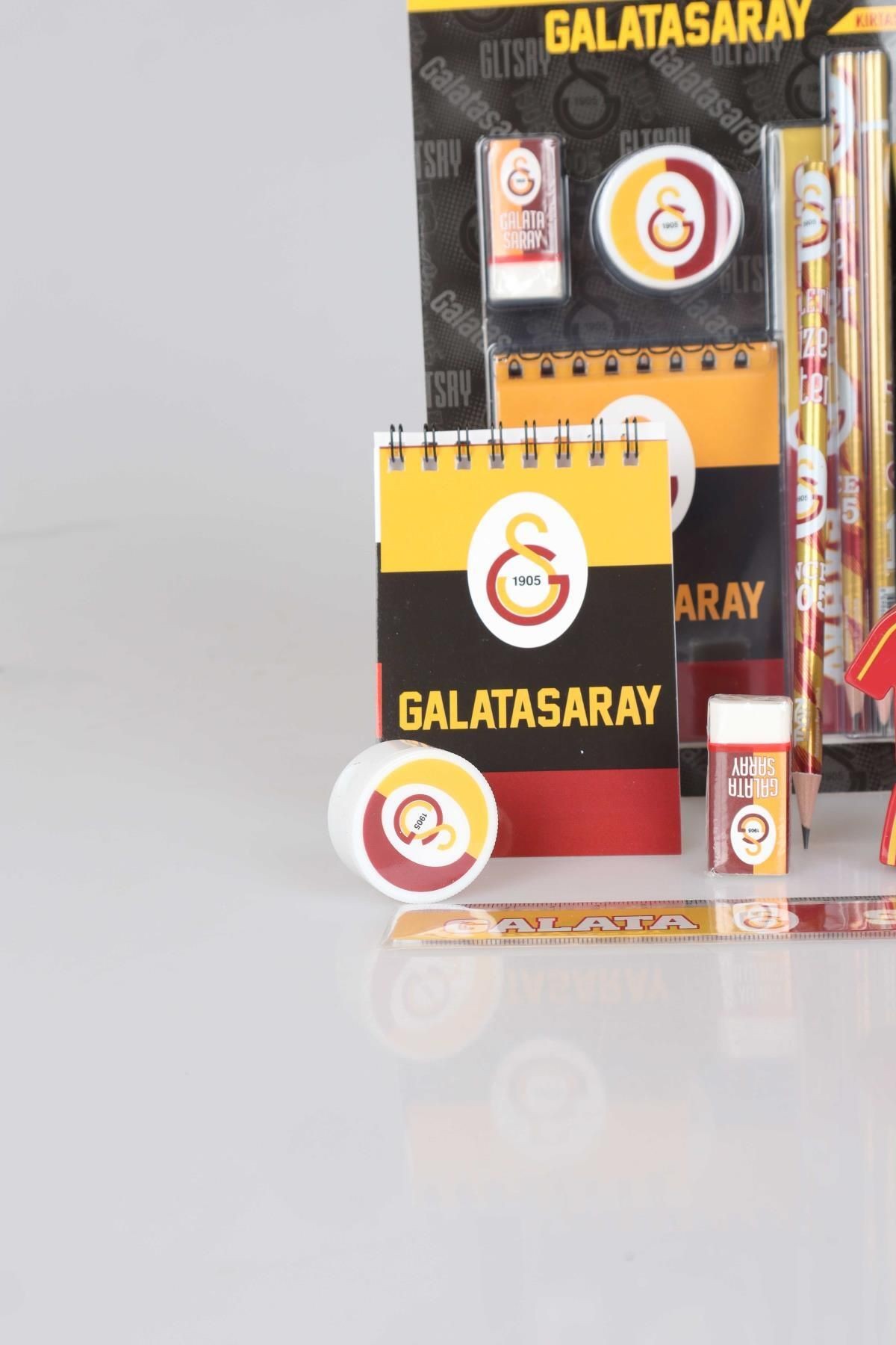 YENİ SEZON LİSANSLI GALATASARAY 6'LI KIRTASİYE SETİ NOT DEFTERİ,CETVEL,FORMA TASARIM KALEMTRAŞ,KALEM