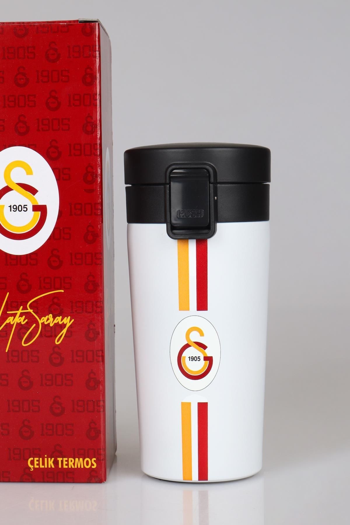 DEKOMUS İLE LİSANSLI GALATASARAY ÇELİK TERMOS 400 ML "ÖZEL KUTULU COMFORT KALEM HEDİYELİ"