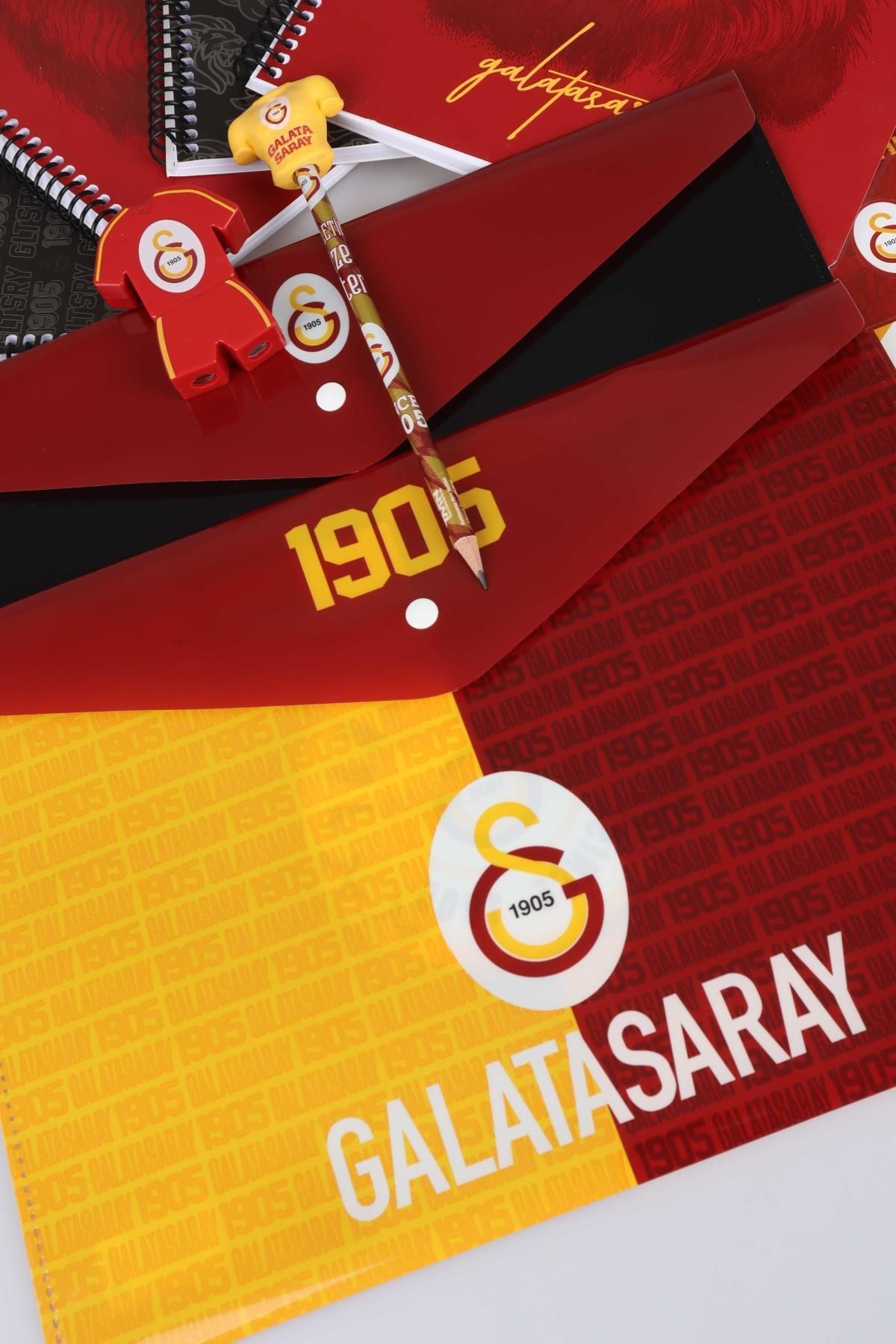 LİSANSLI GALATASARAY A4 SPIRALLI 2 ADET KARELİ,2 ADET ÇİZGİLİ DEFTER,SİLGİ TEPELİ KURŞUN KALEM,16'LI