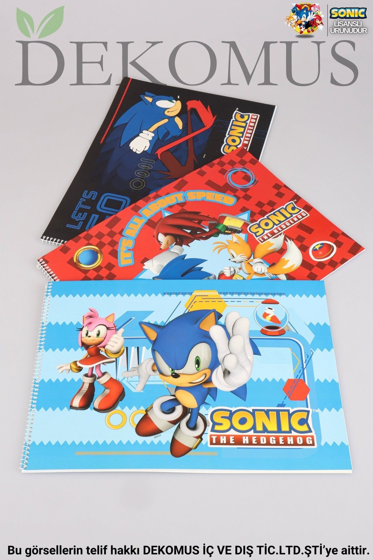 DEKOMUS İLE LİSANSLI SONIC 24x34 CM 15 YAPRAK BÜYÜK BOY RESİM DEFTERİ