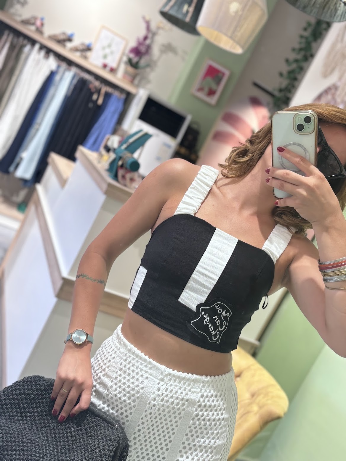 Siyah Beyaz TASARIM Crop/Büstiyer