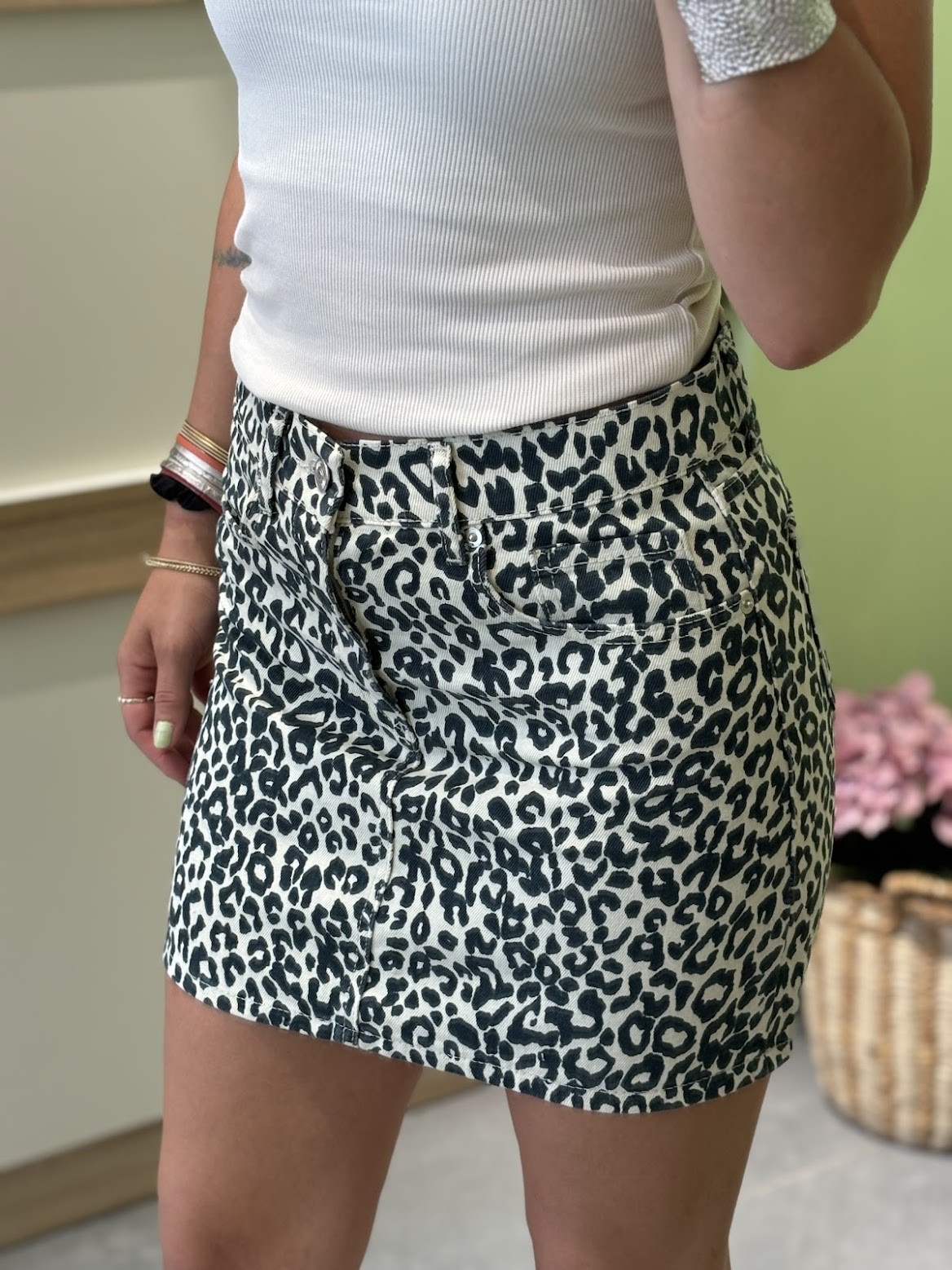 Leopar Desen Kot Etek